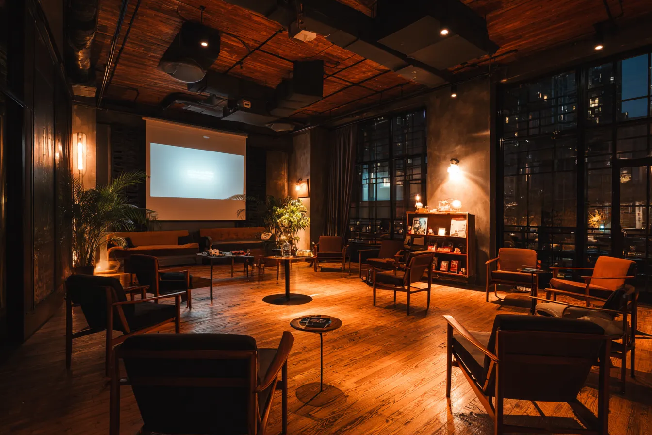 A warm, cozy gathering at a tech week event